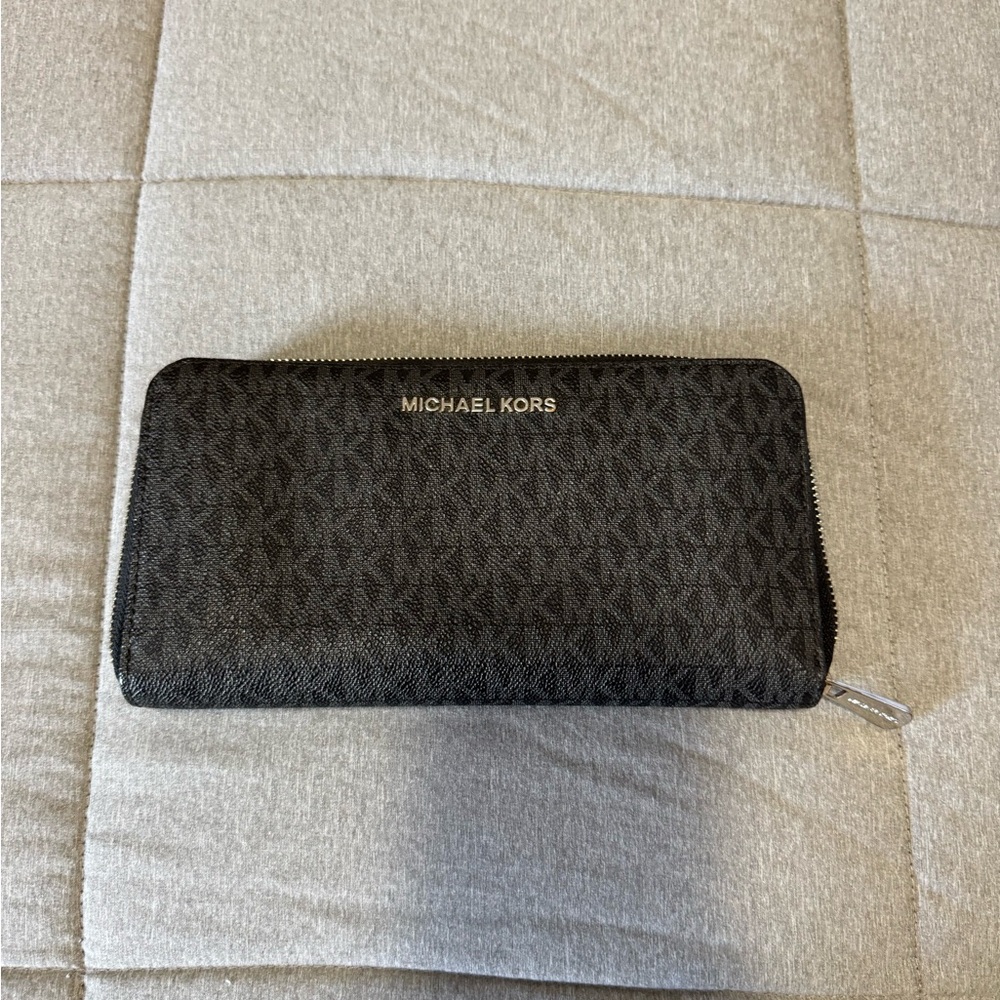Michael Kors Charcoal Zip-Around Wallet